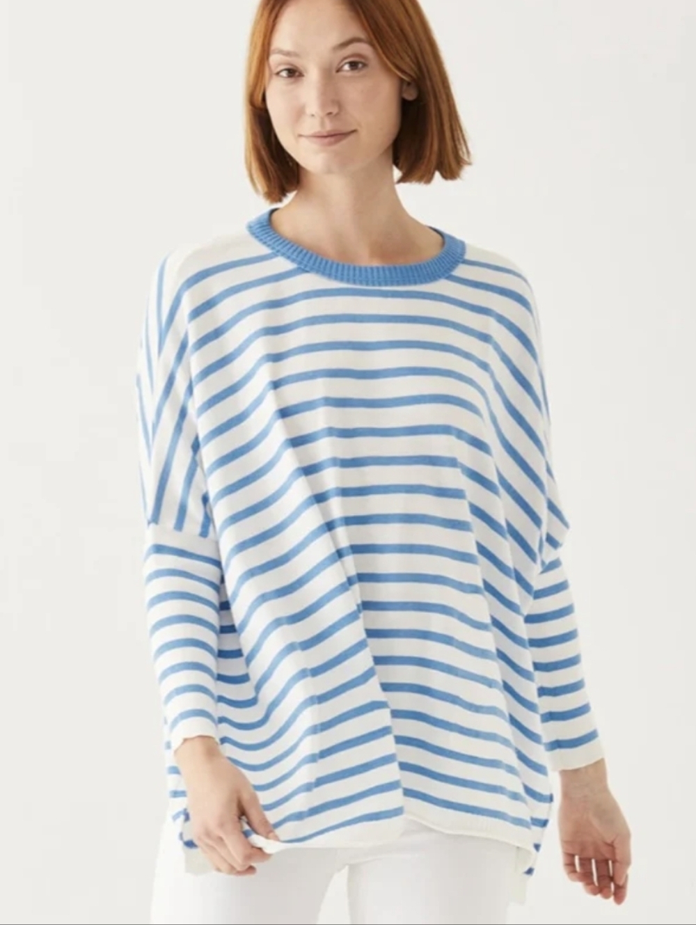 MERSEA Oversized Catalina Sweater French Blue Stripes. One Size Nautical